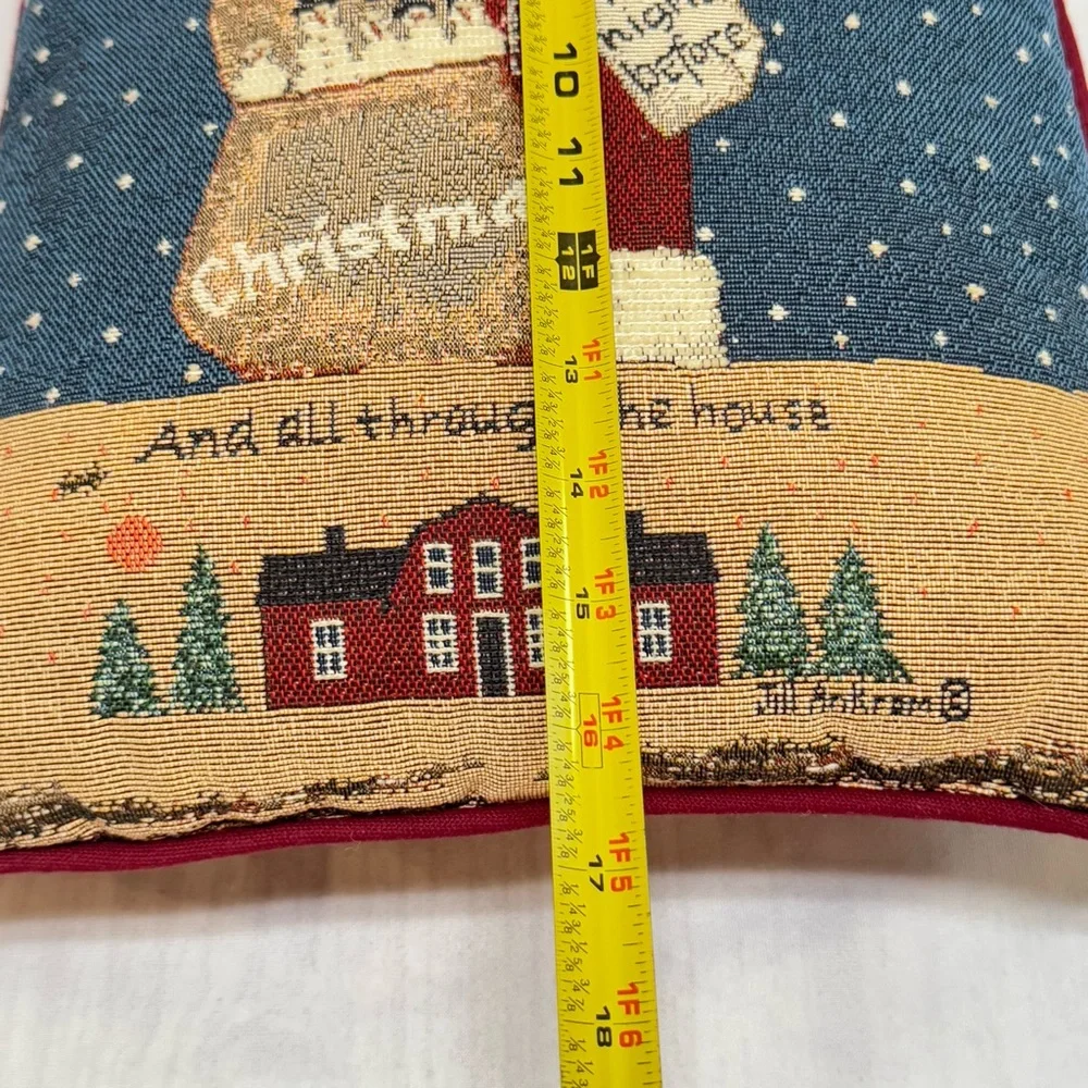 Vintage Riverdale Santa “Twas The Night Before Christmas” Tapestry Throw Pillow